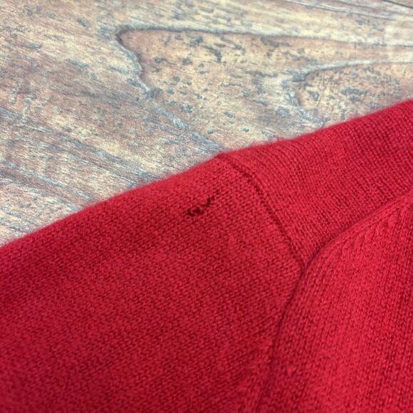Brooks Brothers 346 100% Pure Cashmere V Neck Sweater‎ Red Mens XL Preppy Office - Picture 8 of 10